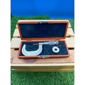 Brown & Sharpe Outside Micrometer No. 20-5 Satin Finish w/Box + Wrench